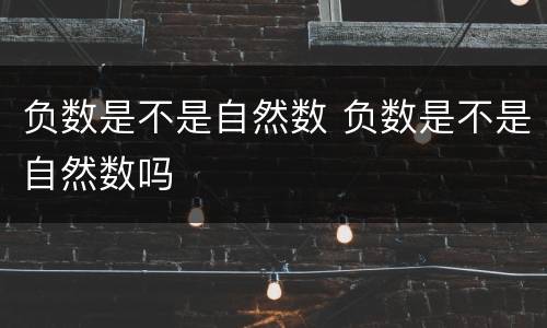 负数是不是自然数 负数是不是自然数吗