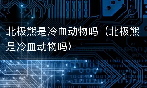 北极熊是冷血动物吗（北极熊是冷血动物吗）