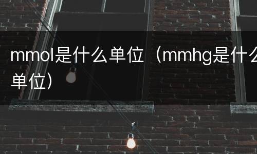 mmol是什么单位（mmhg是什么单位）