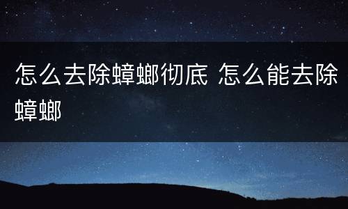 怎么去除蟑螂彻底 怎么能去除蟑螂