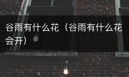 谷雨有什么花（谷雨有什么花会开）