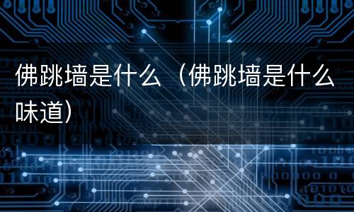 佛跳墙是什么（佛跳墙是什么味道）