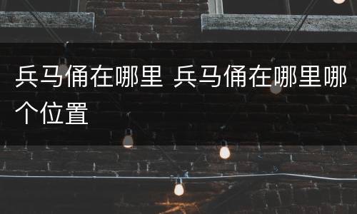 兵马俑在哪里 兵马俑在哪里哪个位置