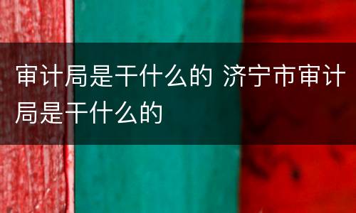 审计局是干什么的 济宁市审计局是干什么的