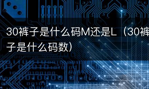 30裤子是什么码M还是L（30裤子是什么码数）