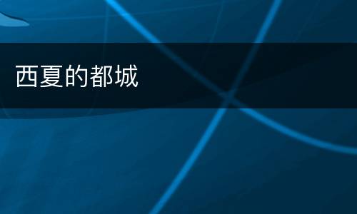 西夏的都城