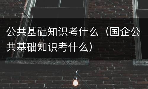 公共基础知识考什么（国企公共基础知识考什么）