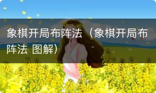 象棋开局布阵法（象棋开局布阵法 图解）