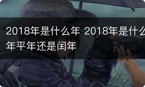 2018年是什么年 2018年是什么年平年还是闰年