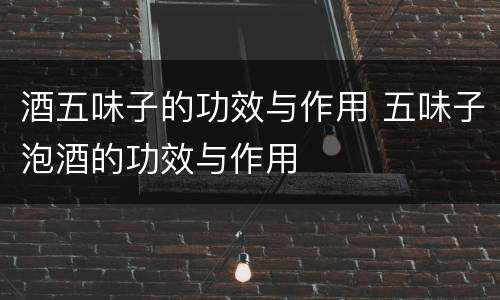 酒五味子的功效与作用 五味子泡酒的功效与作用