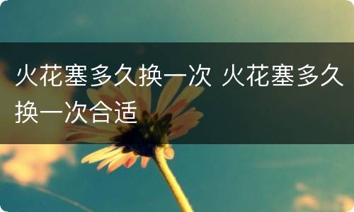 火花塞多久换一次 火花塞多久换一次合适