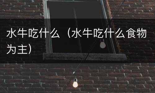 水牛吃什么（水牛吃什么食物为主）