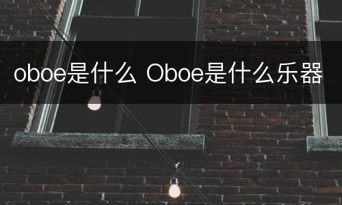 oboe是什么 Oboe是什么乐器
