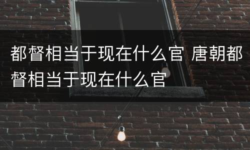 都督相当于现在什么官 唐朝都督相当于现在什么官