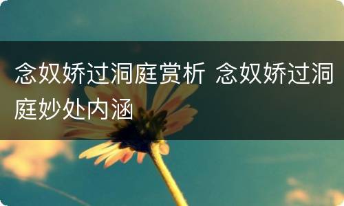 念奴娇过洞庭赏析 念奴娇过洞庭妙处内涵