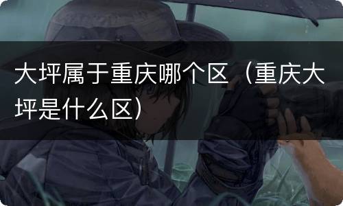 大坪属于重庆哪个区（重庆大坪是什么区）