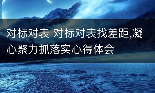 对标对表 对标对表找差距,凝心聚力抓落实心得体会
