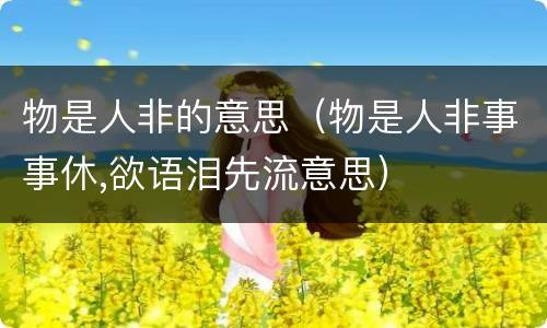 物是人非的意思（物是人非事事休,欲语泪先流意思）