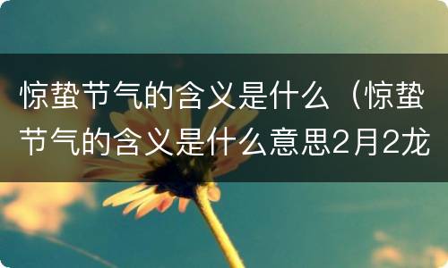 惊蛰节气的含义是什么（惊蛰节气的含义是什么意思2月2龙抬头是什么意思）