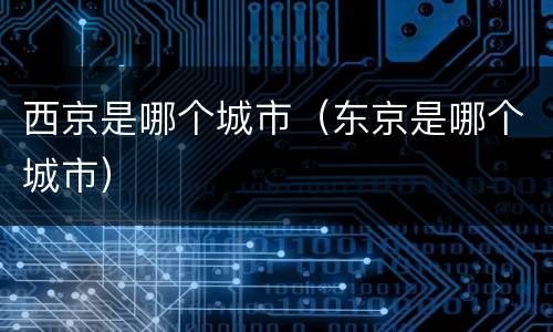 西京是哪个城市（东京是哪个城市）