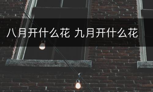 八月开什么花 九月开什么花