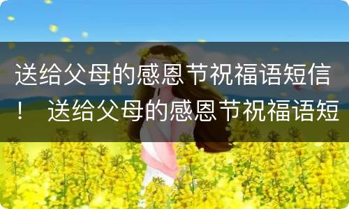 送给父母的感恩节祝福语短信！ 送给父母的感恩节祝福语短信图片