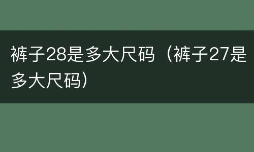 裤子28是多大尺码（裤子27是多大尺码）