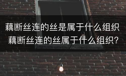 藕断丝连的丝是属于什么组织 藕断丝连的丝属于什么组织?