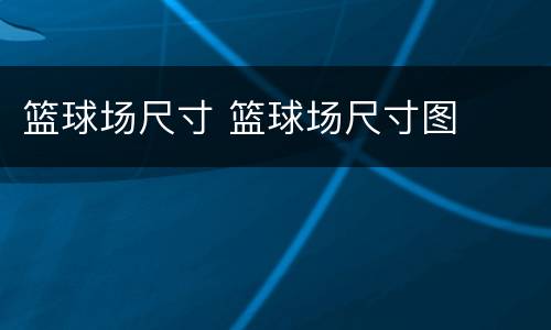 篮球场尺寸 篮球场尺寸图