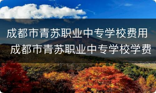 成都市青苏职业中专学校费用 成都市青苏职业中专学校学费