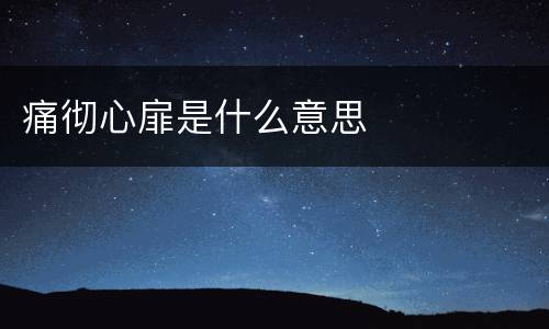 痛彻心扉是什么意思