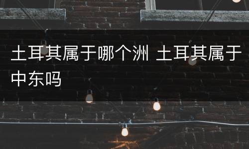 土耳其属于哪个洲 土耳其属于中东吗
