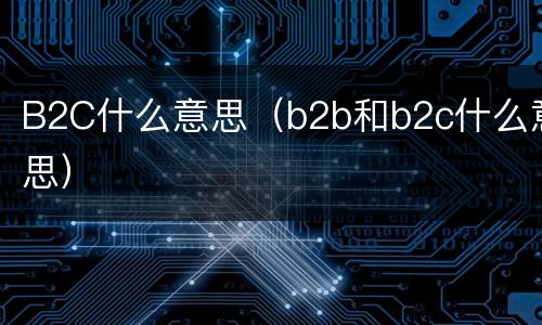 B2C什么意思（b2b和b2c什么意思）