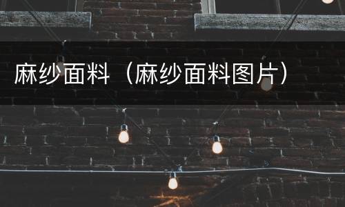 麻纱面料（麻纱面料图片）