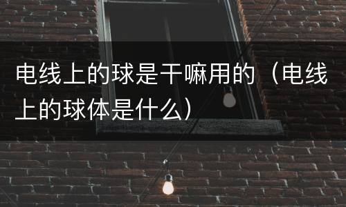 电线上的球是干嘛用的（电线上的球体是什么）
