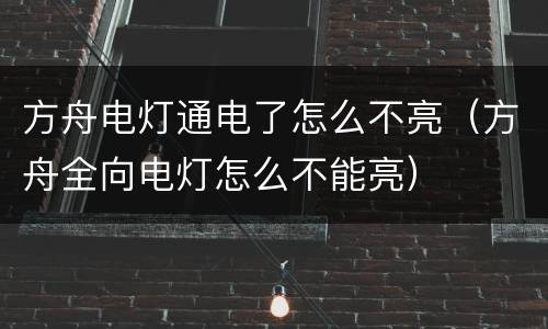 方舟电灯通电了怎么不亮（方舟全向电灯怎么不能亮）