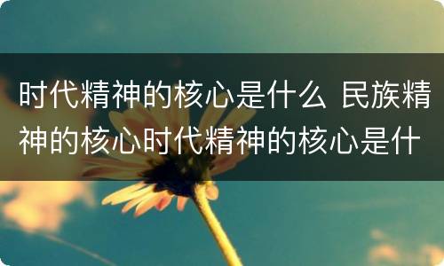 时代精神的核心是什么 民族精神的核心时代精神的核心是什么