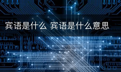 宾语是什么 宾语是什么意思