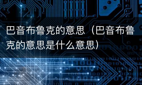 巴音布鲁克的意思（巴音布鲁克的意思是什么意思）