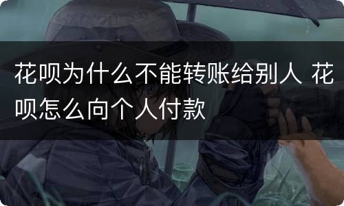 花呗为什么不能转账给别人 花呗怎么向个人付款