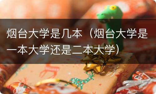 烟台大学是几本（烟台大学是一本大学还是二本大学）