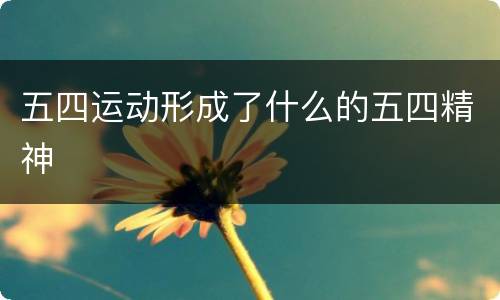 五四运动形成了什么的五四精神