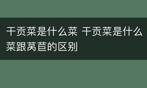 干贡菜是什么菜 干贡菜是什么菜跟莴苣的区别