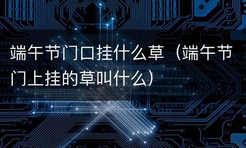 端午节门口挂什么草（端午节门上挂的草叫什么）