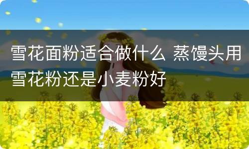 雪花面粉适合做什么 蒸馒头用雪花粉还是小麦粉好