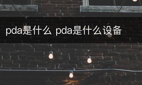 pda是什么 pda是什么设备