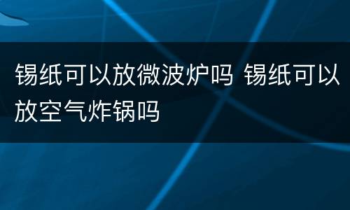 锡纸可以放微波炉吗 锡纸可以放空气炸锅吗