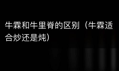 牛霖和牛里脊的区别（牛霖适合炒还是炖）