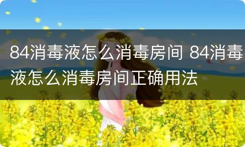 84消毒液怎么消毒房间 84消毒液怎么消毒房间正确用法