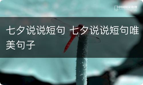 七夕说说短句 七夕说说短句唯美句子